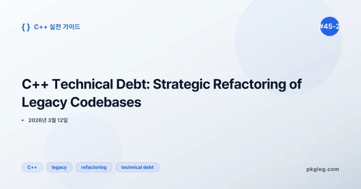 C++ Technical Debt: Strategic Refactoring of Legacy Codebases [#45-2]