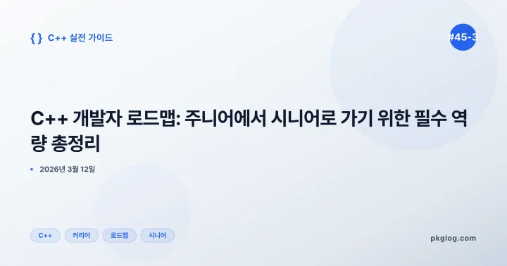 C++ 개발자 로드맵: 주니어에서 시니어로 가기 위한 필수 역량 총정리 [#45-3]