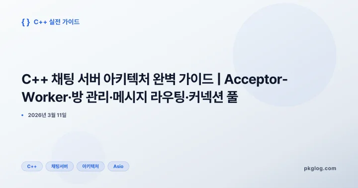 C++ 채팅 서버 아키텍처 완벽 가이드 | Acceptor-Worker·방 관리·메시지 라우팅·커넥션 풀