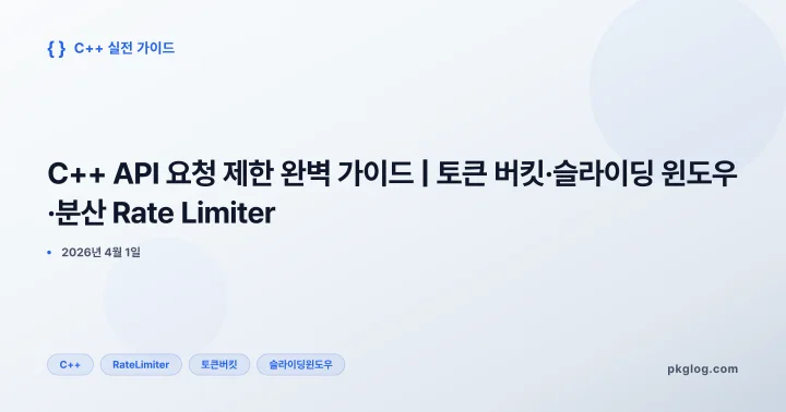 C++ API 요청 제한 완벽 가이드 | 토큰 버킷·슬라이딩 윈도우·분산 Rate Limiter