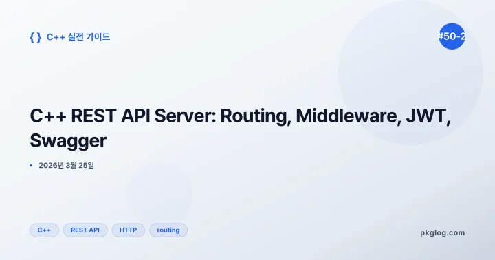 C++ REST API Server: Routing, Middleware, JWT, Swagger [#50-2]