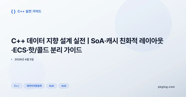 C++ 데이터 지향 설계 실전 | SoA·캐시 친화적 레이아웃·ECS·핫/콜드 분리 가이드