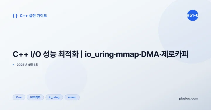 C++ I/O 성능 최적화 | io_uring·mmap·DMA·제로카피 [#51-6]