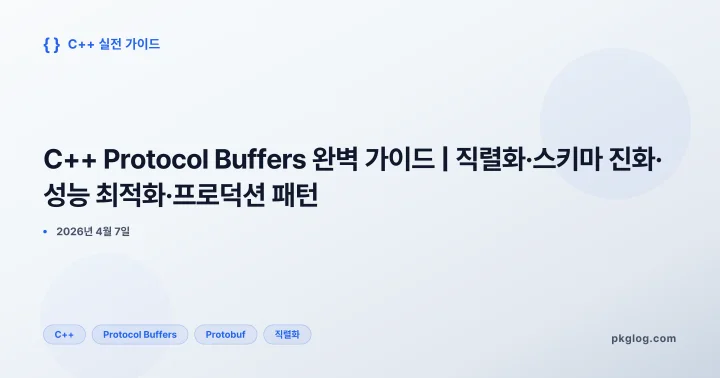 C++ Protocol Buffers 완벽 가이드 | 직렬화·스키마 진화·성능 최적화·프로덕션 패턴