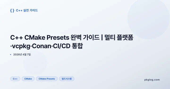 C++ CMake Presets 완벽 가이드 | 멀티 플랫폼·vcpkg·Conan·CI/CD 통합