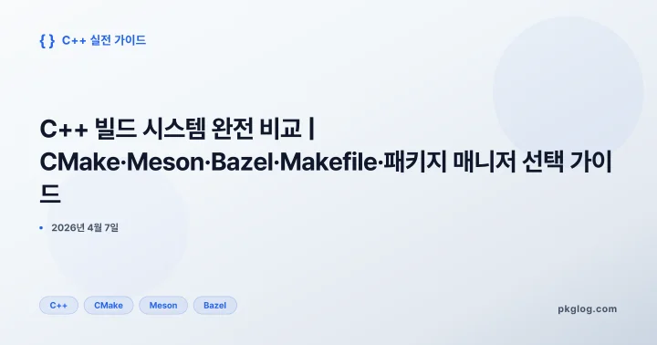 C++ 빌드 시스템 완전 비교 | CMake·Meson·Bazel·Makefile·패키지 매니저 선택 가이드