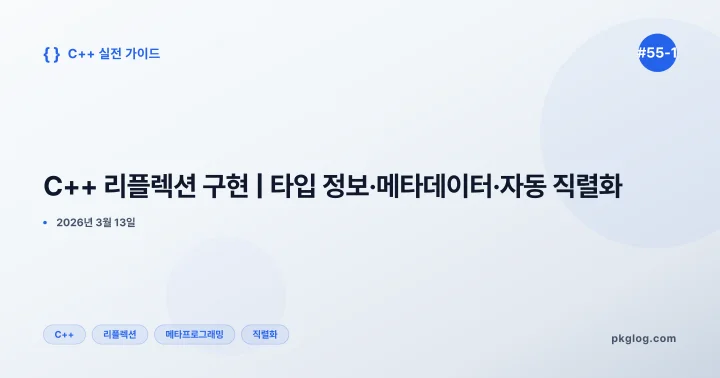 C++ 리플렉션 구현 | 타입 정보·메타데이터·자동 직렬화 [#55-1]