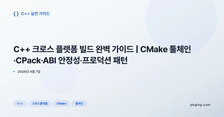 C++ 크로스 플랫폼 빌드 완벽 가이드 | CMake 툴체인·CPack·ABI 안정성·프로덕션 패턴
