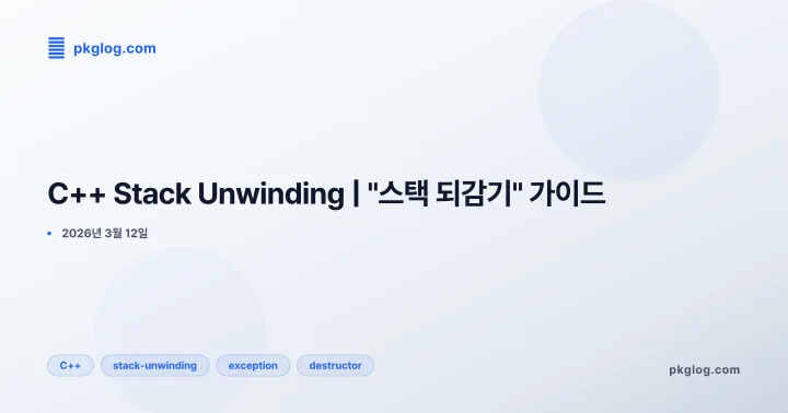 C++ Stack Unwinding | "스택 되감기" 가이드
