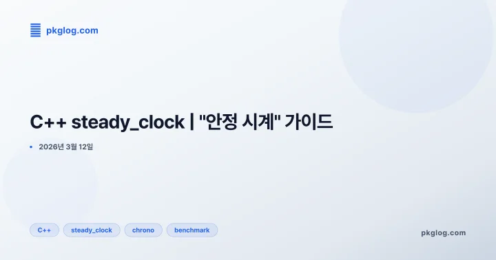 C++ steady_clock | "안정 시계" 가이드