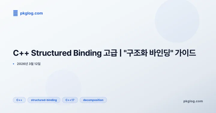 C++ Structured Binding 고급 | "구조화 바인딩" 가이드