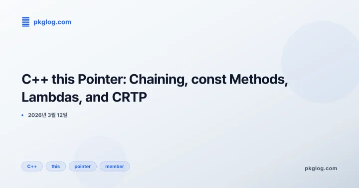 C++ this Pointer: Chaining, const Methods, Lambdas, and CRTP