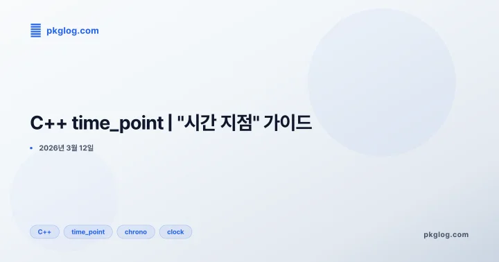 C++ time_point | "시간 지점" 가이드