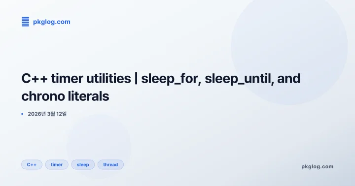 C++ timer utilities | sleep_for, sleep_until, and chrono literals
