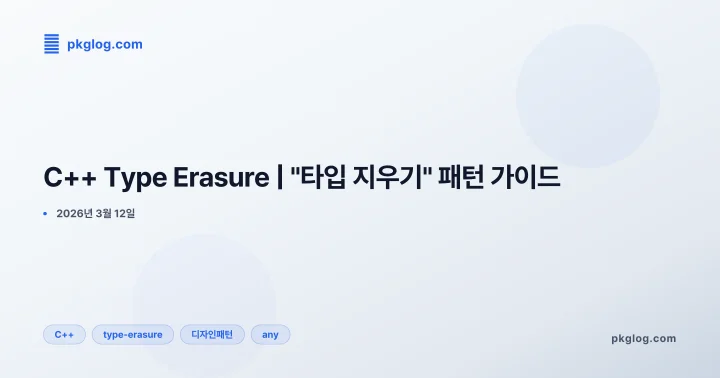 C++ Type Erasure | "타입 지우기" 패턴 가이드