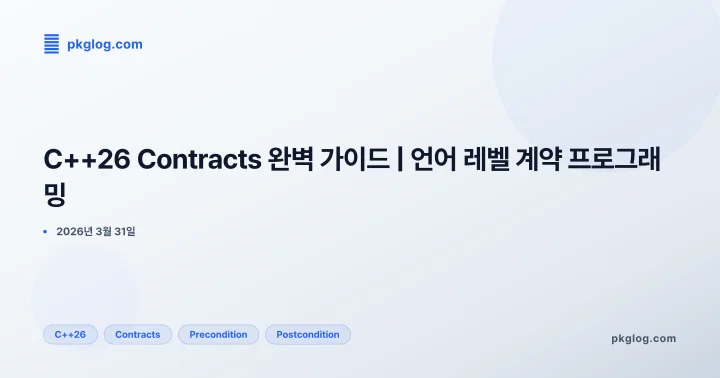 C++26 Contracts 완벽 가이드 | 언어 레벨 계약 프로그래밍