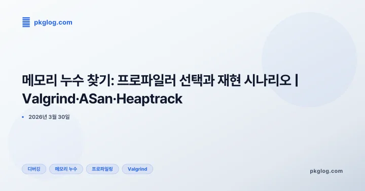 메모리 누수 찾기: 프로파일러 선택과 재현 시나리오 | Valgrind·ASan·Heaptrack