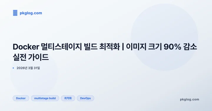 Docker 멀티스테이지 빌드 최적화 | 이미지 크기 90% 감소 실전 가이드