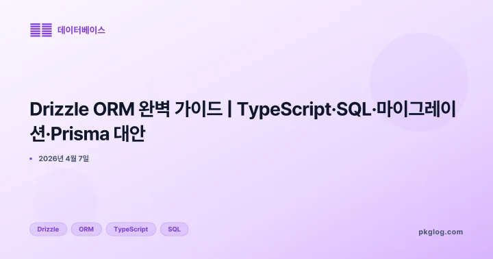 Drizzle ORM 완벽 가이드 | TypeScript·SQL·마이그레이션·Prisma 대안