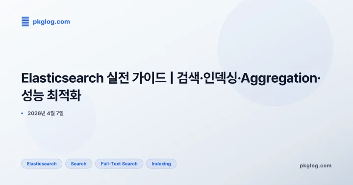 Elasticsearch 실전 가이드 | 검색·인덱싱·Aggregation·성능 최적화