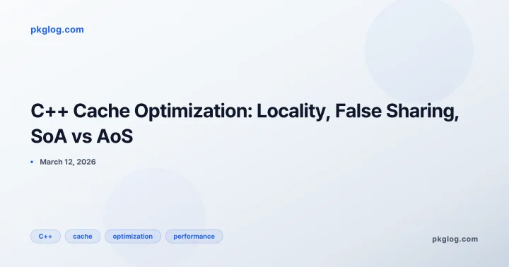 C++ Cache Optimization: Locality, False Sharing, SoA vs AoS
