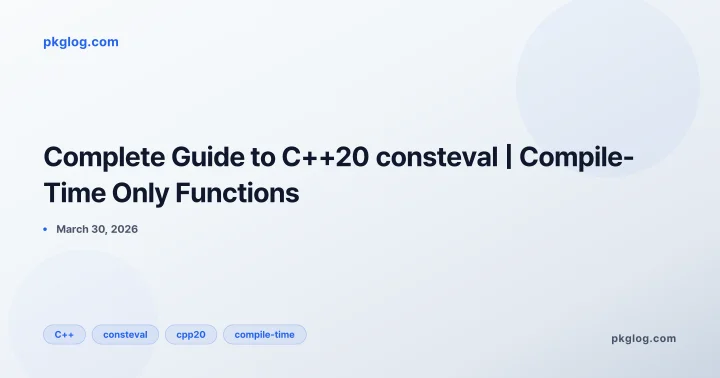 Complete Guide to C++20 consteval | Compile-Time Only Functions