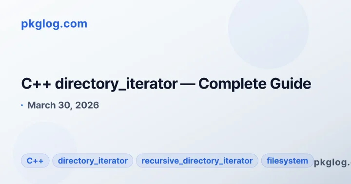 C++ directory_iterator — Complete Guide