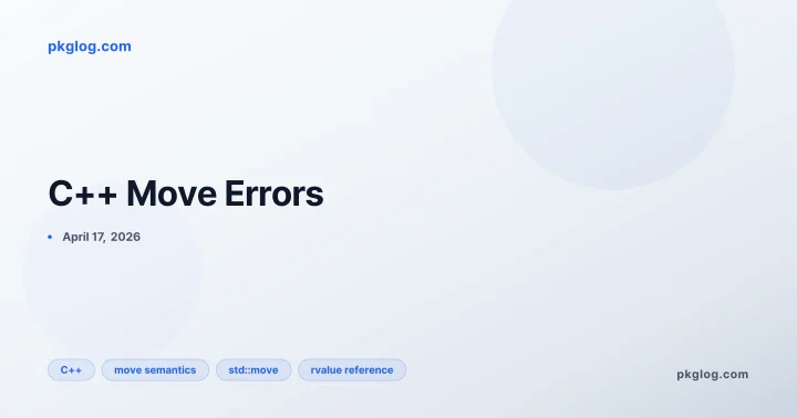 C++ Move Errors