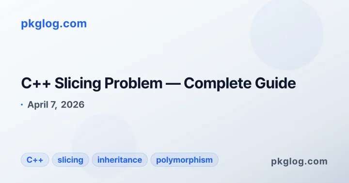 C++ Slicing Problem — Complete Guide