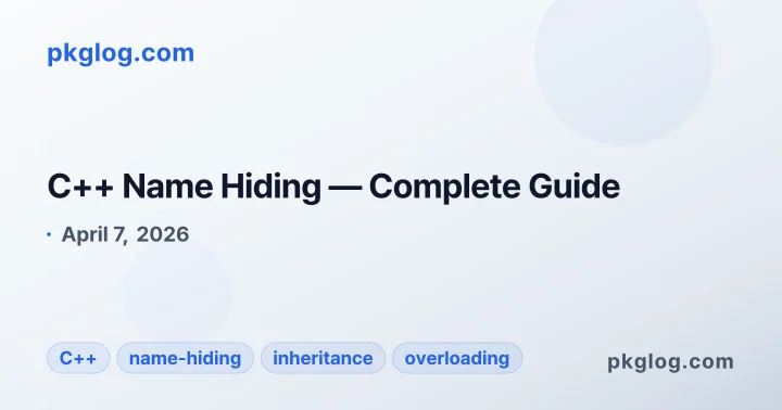 C++ Name Hiding — Complete Guide