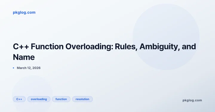 C++ Function Overloading: Rules, Ambiguity, and Name