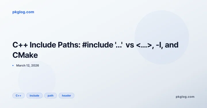 C++ Include Paths: #include '...' vs <...>, -I, and CMake