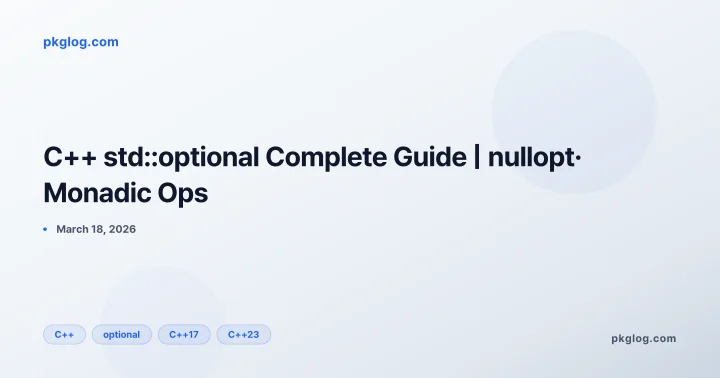 C++ std::optional Complete Guide | nullopt· Monadic Ops