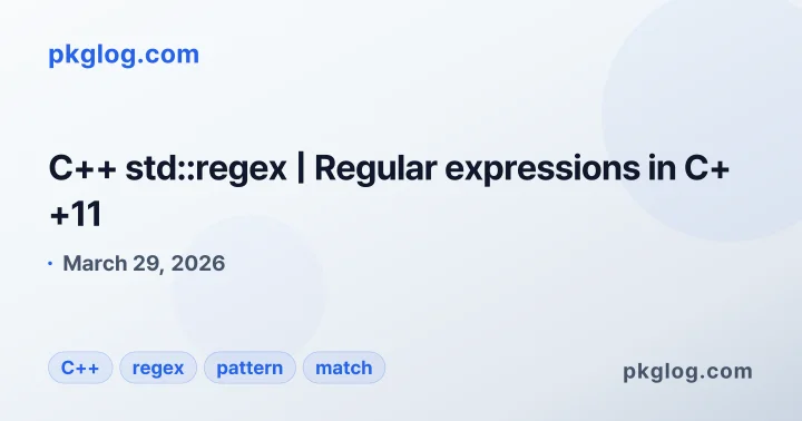 C++ std::regex | Regular expressions in C++11