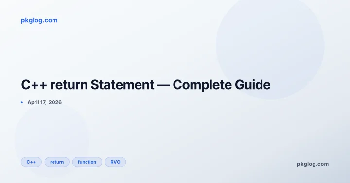 C++ return Statement — Complete Guide