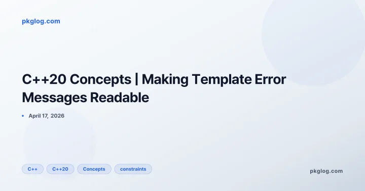 C++20 Concepts | Making Template Error Messages Readable