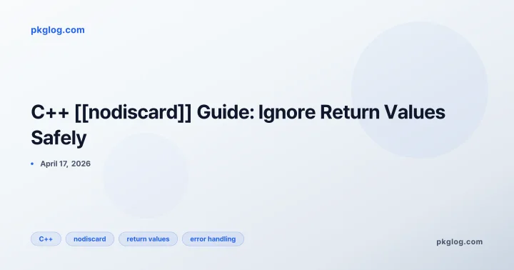 C++ [[nodiscard]] Guide: Ignore Return Values Safely