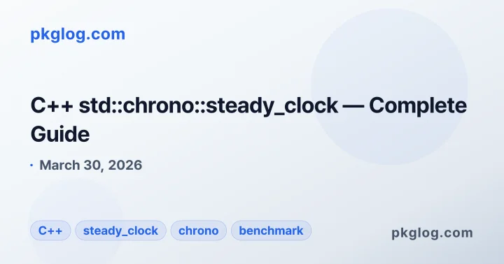 C++ std::chrono::steady_clock — Complete Guide
