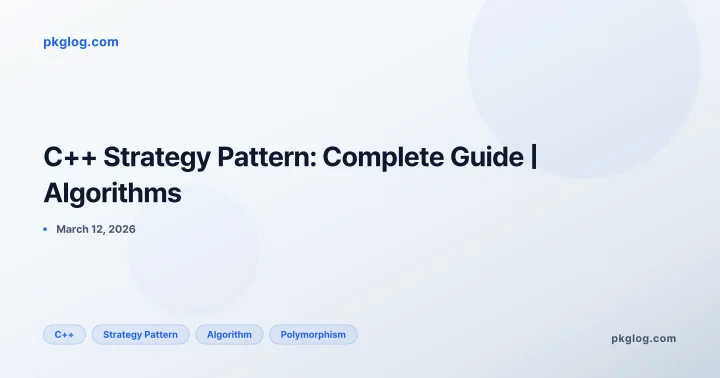 C++ Strategy Pattern: Complete Guide | Algorithms