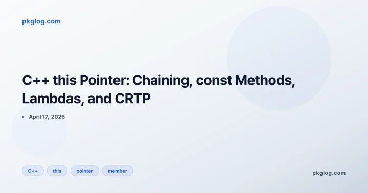 C++ this Pointer: Chaining, const Methods, Lambdas, and CRTP