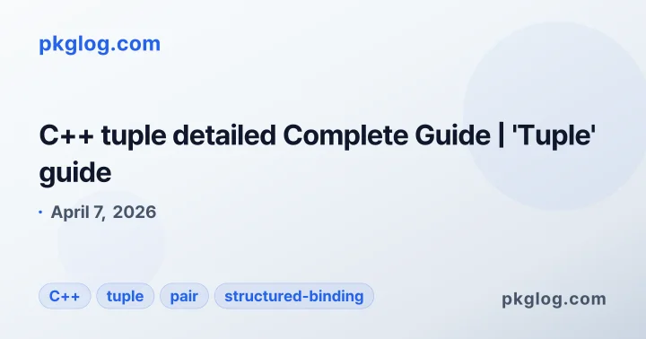 C++ tuple detailed Complete Guide | 'Tuple' guide