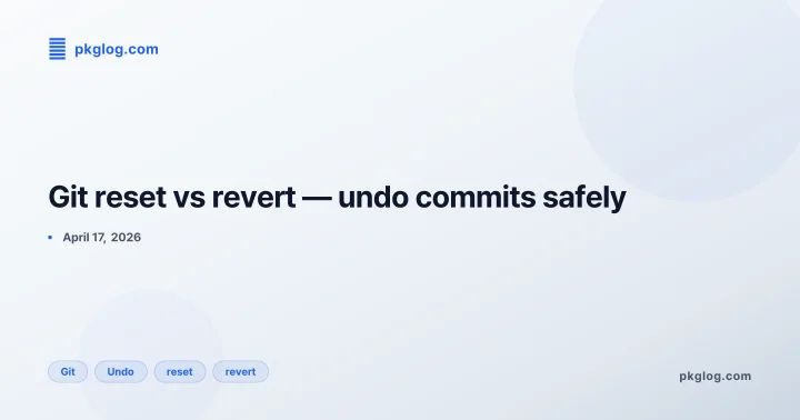 Git reset vs revert — undo commits safely