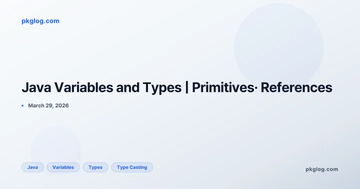 Java Variables and Types | Primitives· References