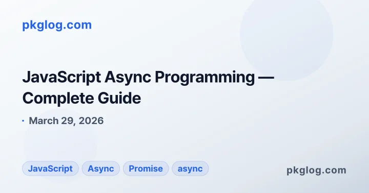 JavaScript Async Programming — Complete Guide