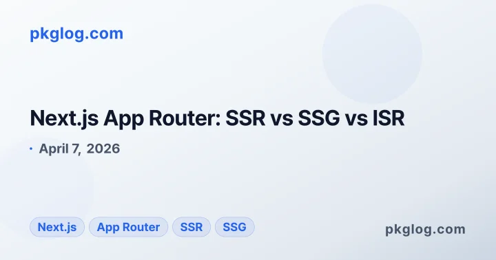 Next.js App Router: SSR vs SSG vs ISR