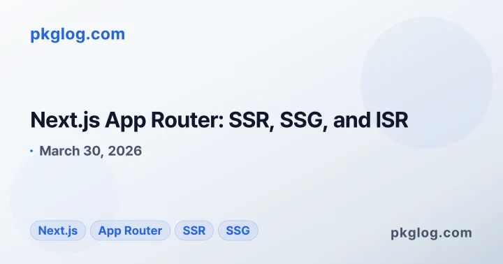Next.js App Router: SSR, SSG, and ISR
