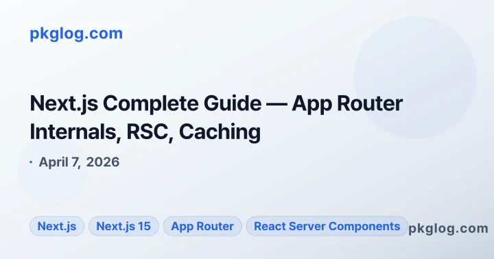 Next.js Complete Guide — App Router Internals, RSC, Caching