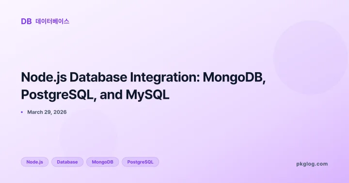 Node.js Database Integration: MongoDB, PostgreSQL, and MySQL