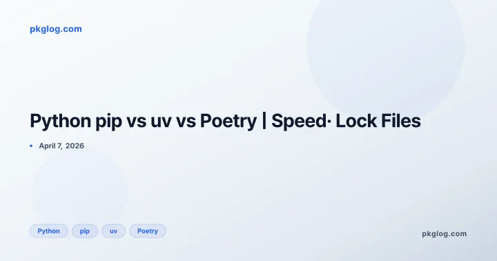 Python pip vs uv vs Poetry | Speed· Lock Files