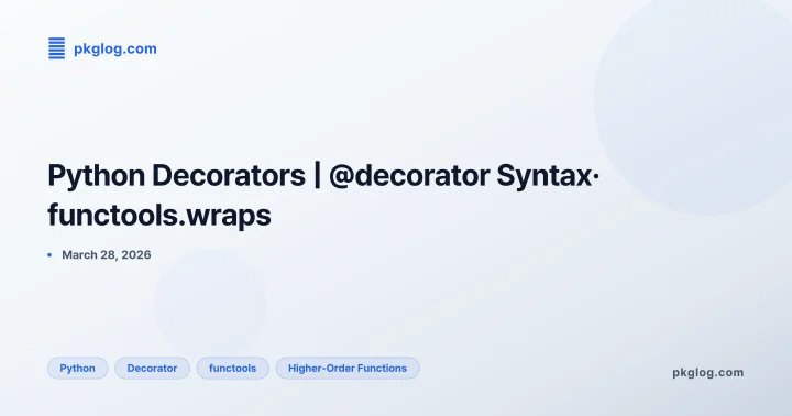 Python Decorators | @decorator Syntax· functools.wraps